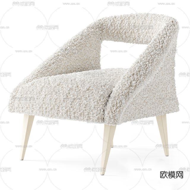 现代极简创意绒布休闲椅免费3d模型下载_ID12303862_3dmax免费模型-欧模网