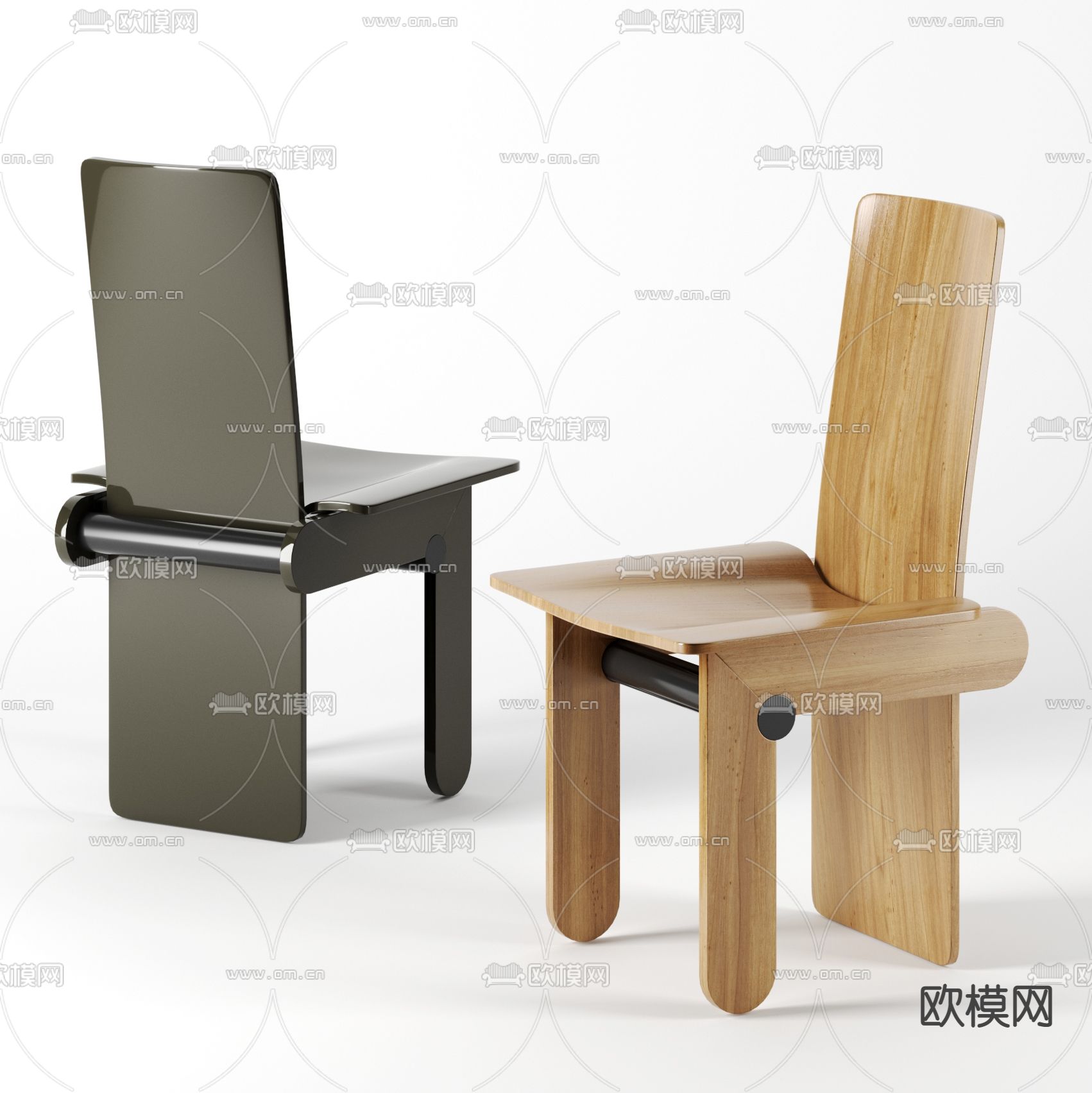 现代极简创意实木休闲椅免费3d模型下载_ID12303864_3dmax免费模型-欧模网