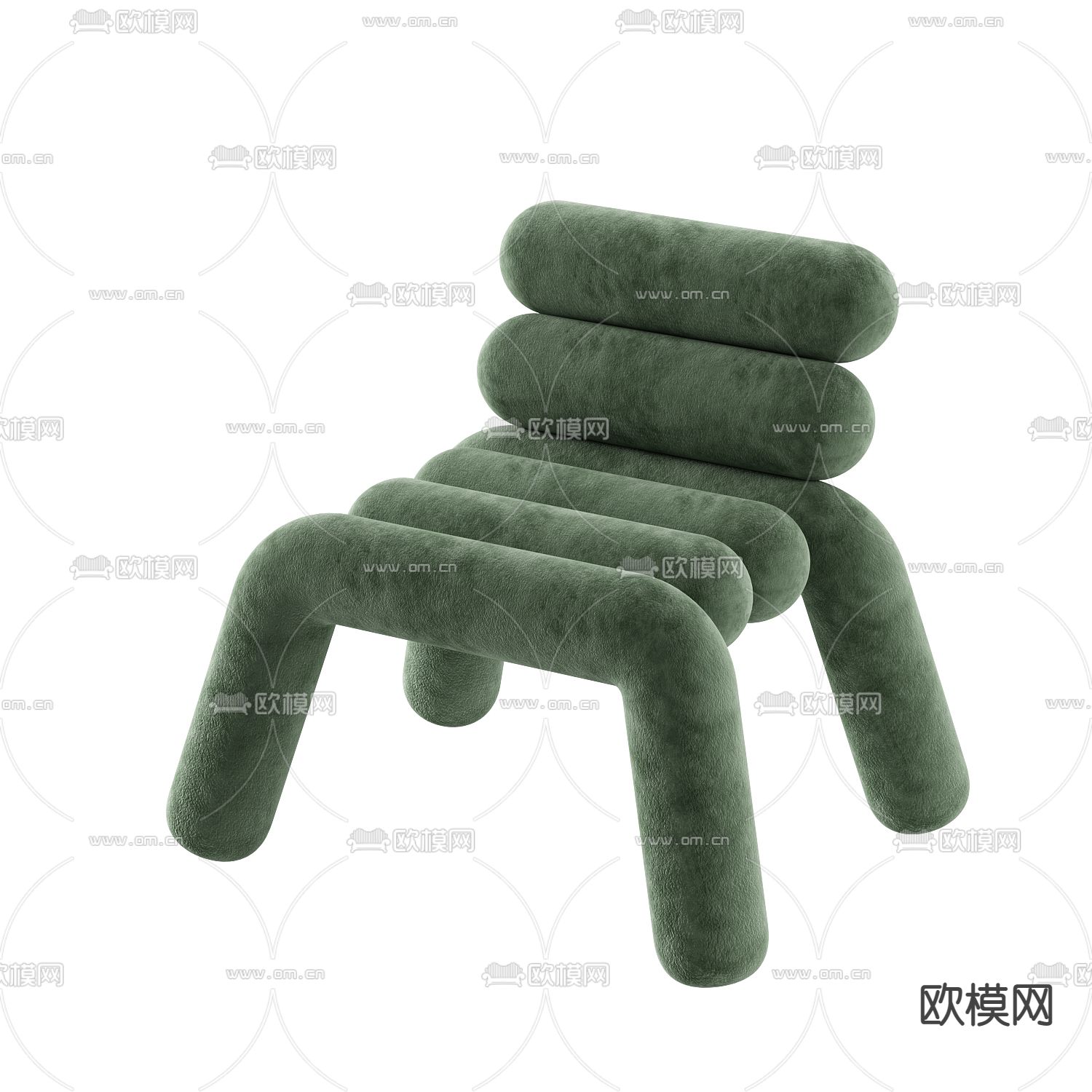 现代简约布艺休闲椅免费3d模型下载