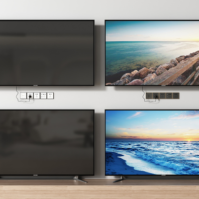  全面屏电视 智能电视su模型 