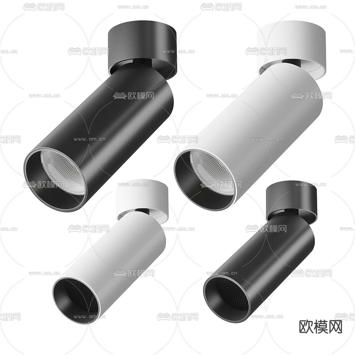 现代筒灯 射灯su模型