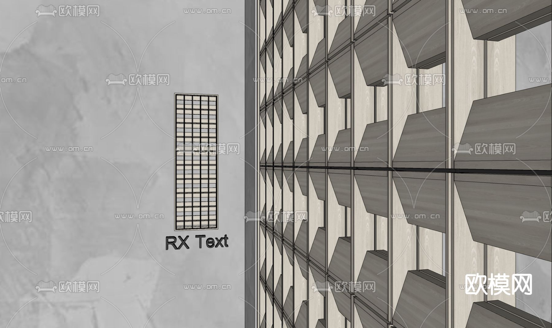 侘寂隔断 屏风su模型下载（渲染图2）