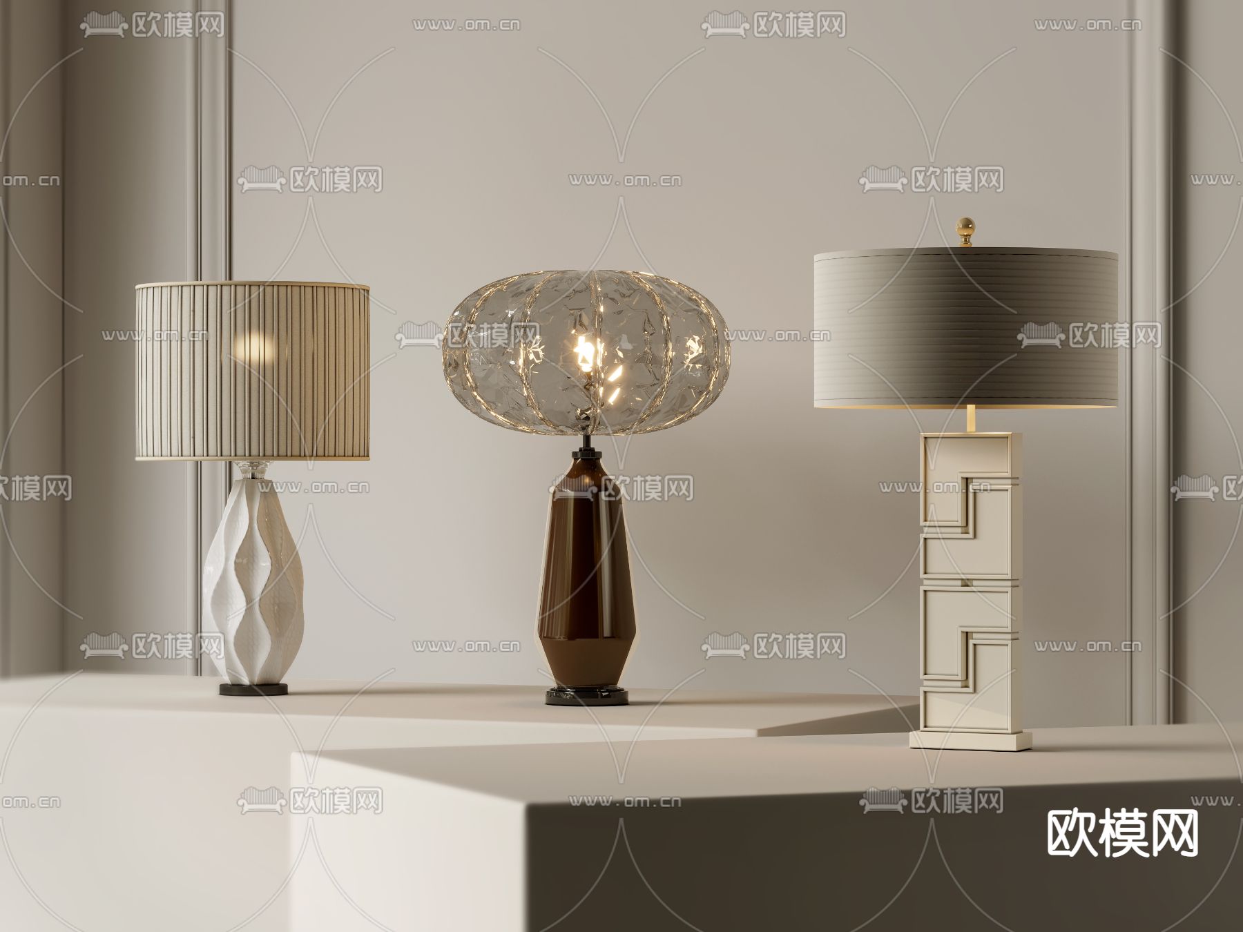 现代台灯3d模型下载
