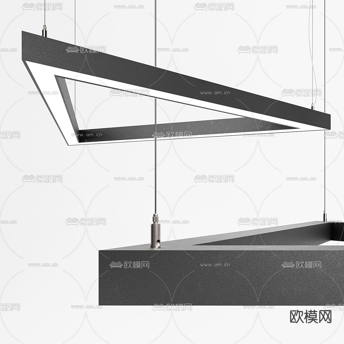 现代办公吊灯3d模型下载