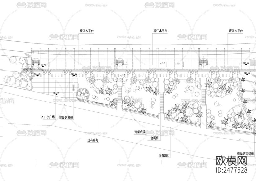 濱江公園景觀CAD施工圖下載(渲染圖2)