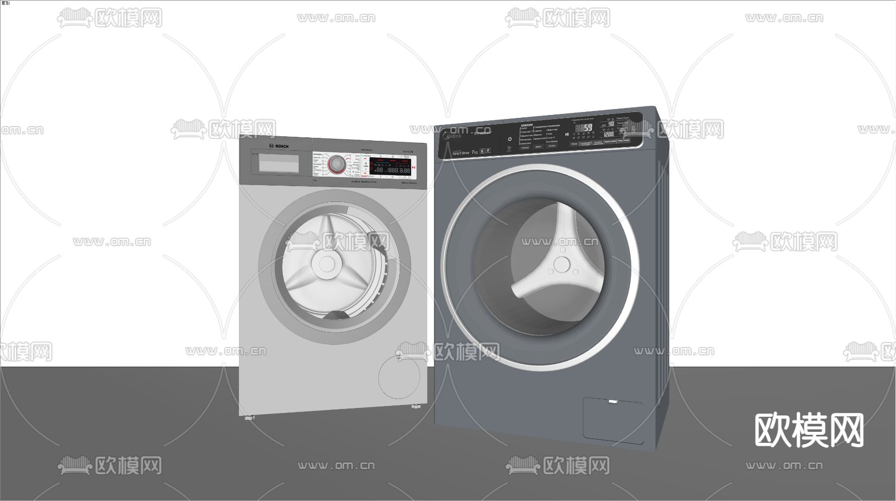 滚筒洗衣机su模型下载（渲染图2）