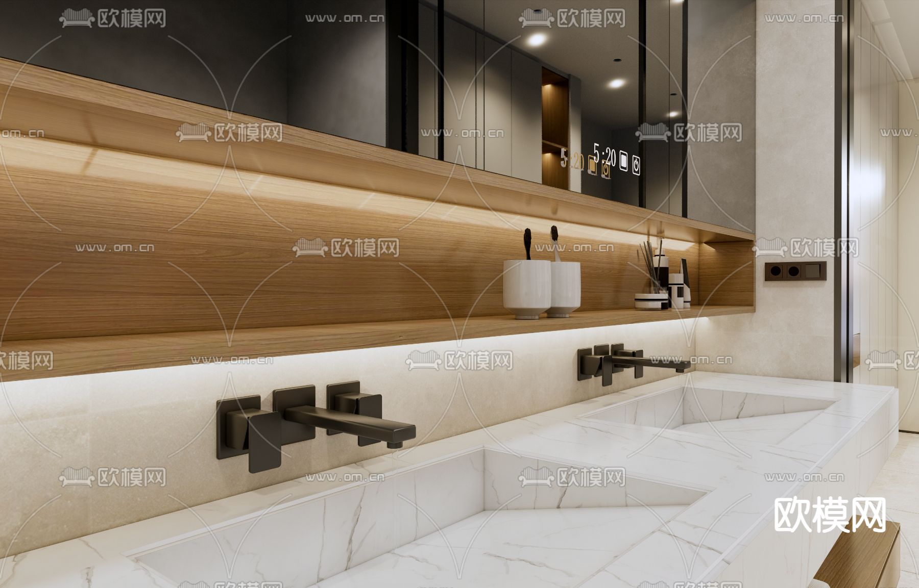 现代卫生间 浴室su模型下载（渲染图6）