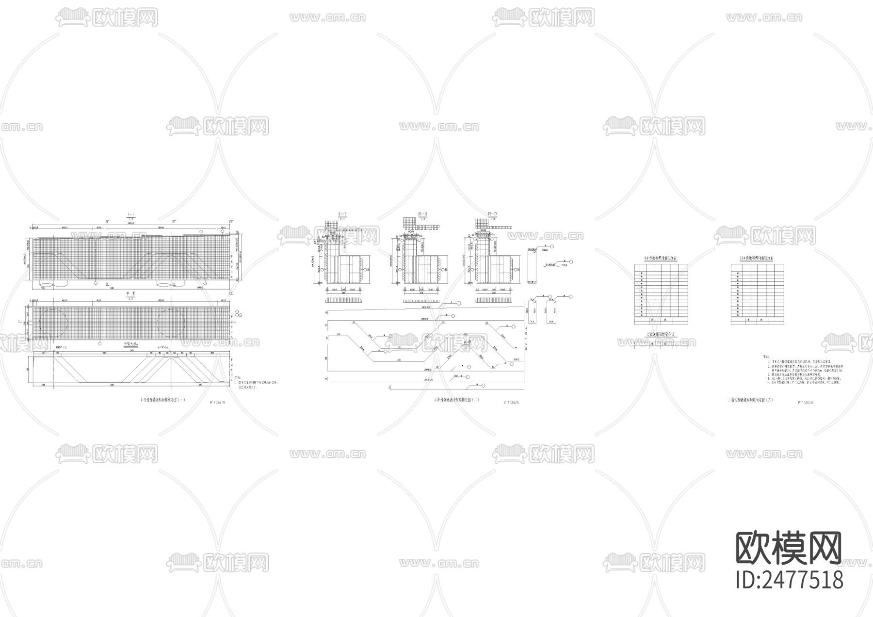 主桥过渡墩墩帽钢筋构造CAD节点大样下载（渲染图1）