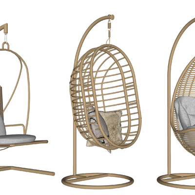 现代吊椅 秋千椅 休闲椅su模型 