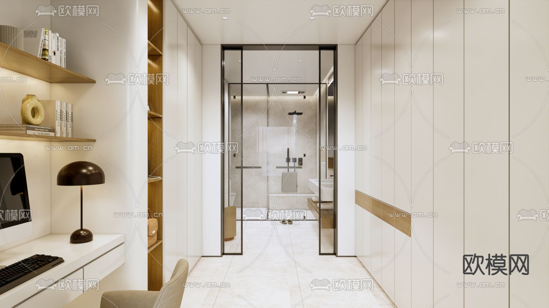 现代卫生间 浴室su模型下载（渲染图1）