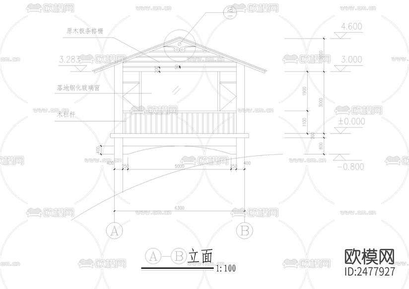 展覽館建筑CAD施工圖下載(渲染圖3)
