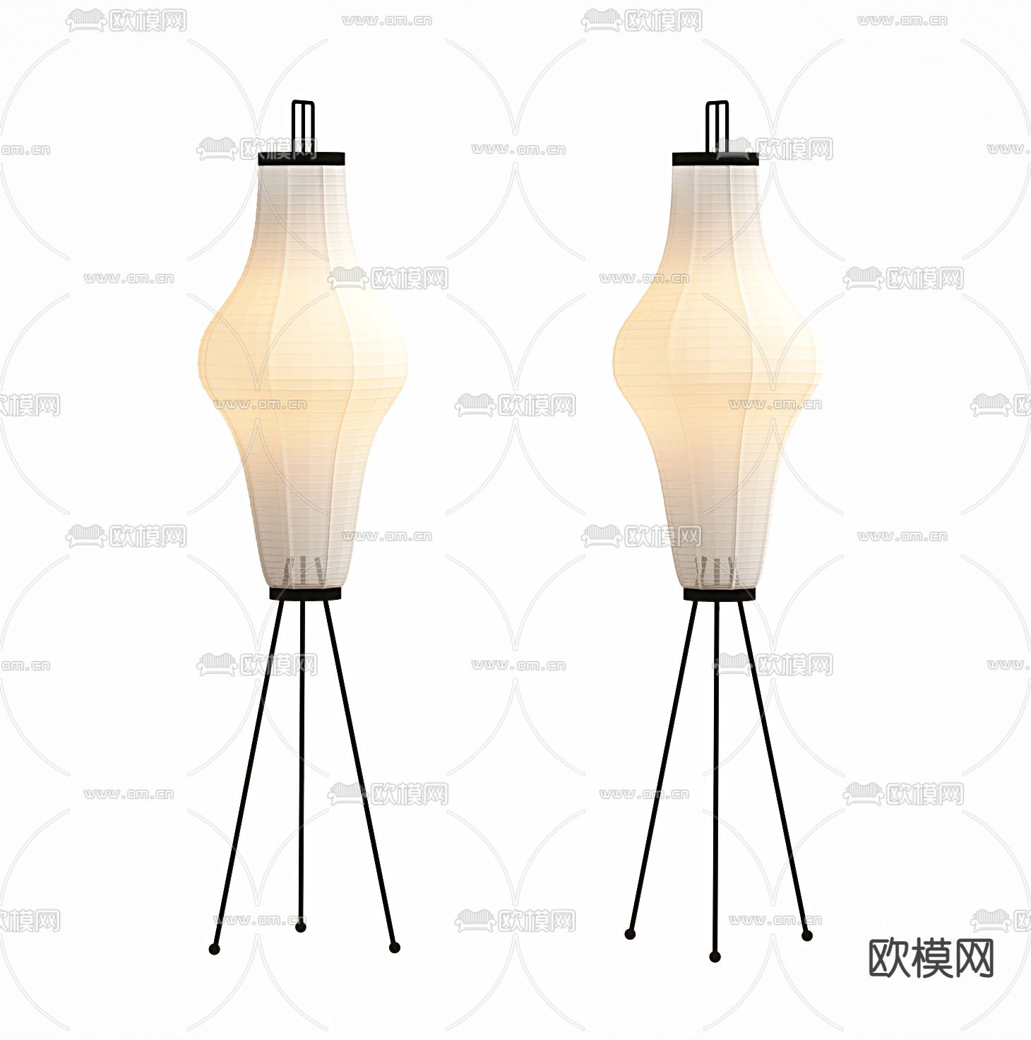 侘寂风落地灯3d模型下载