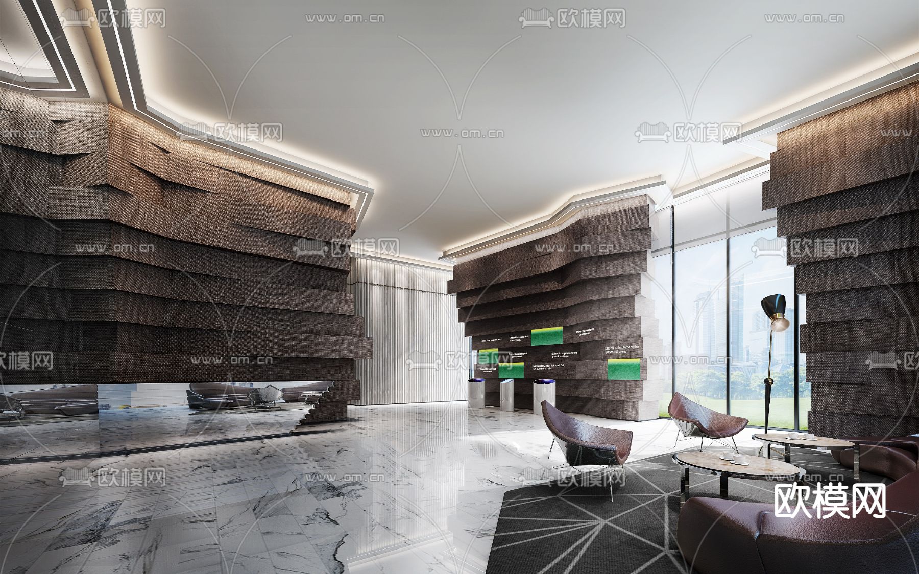 办公大堂 商务大堂3d模型下载