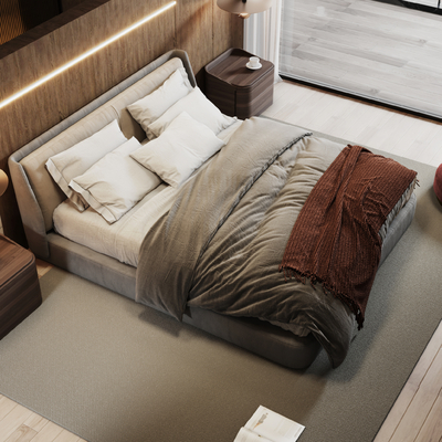  Minotti 米洛提 双人床su模型 