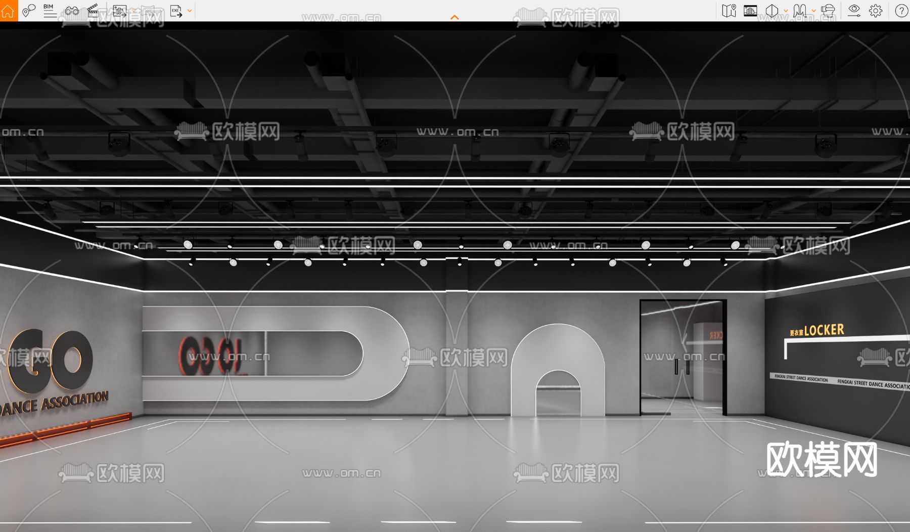 现代舞蹈教室su模型