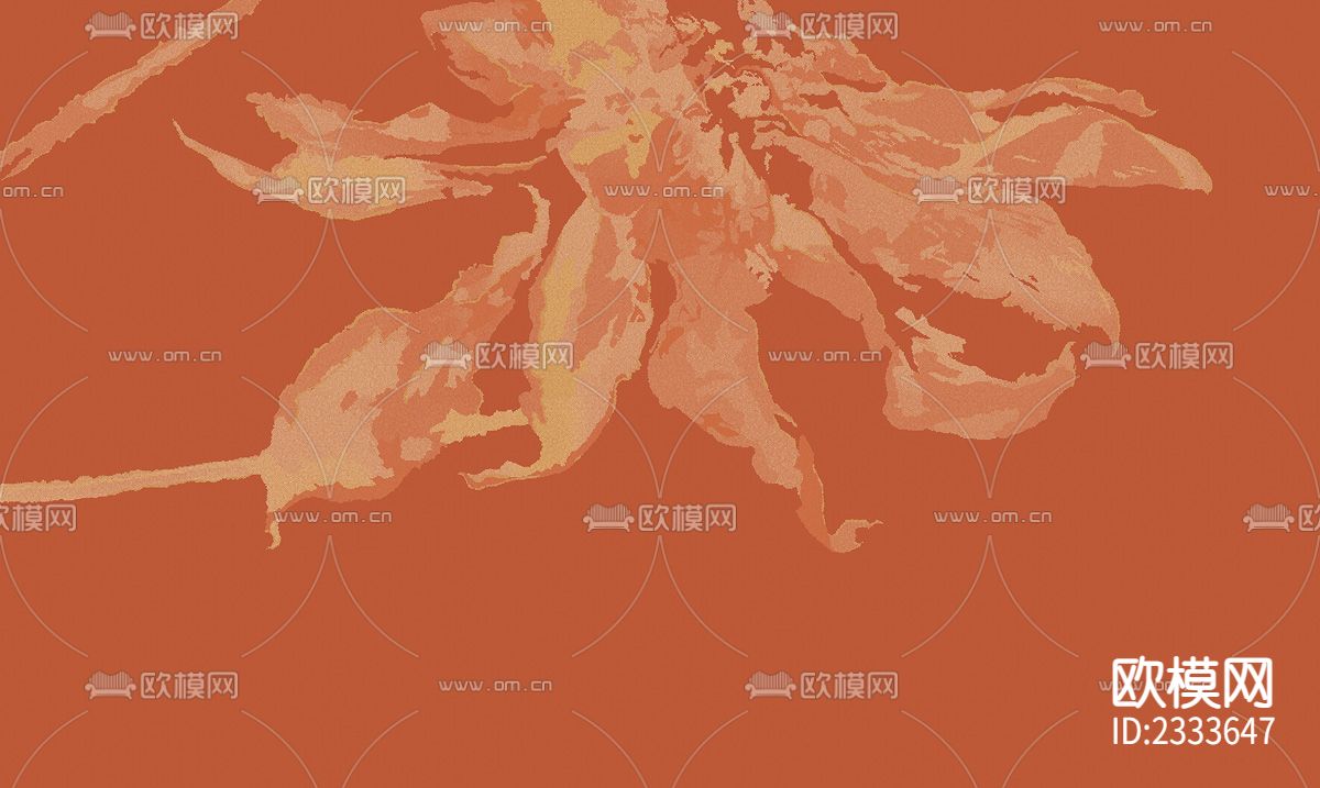 新中式创意花卉背景墙