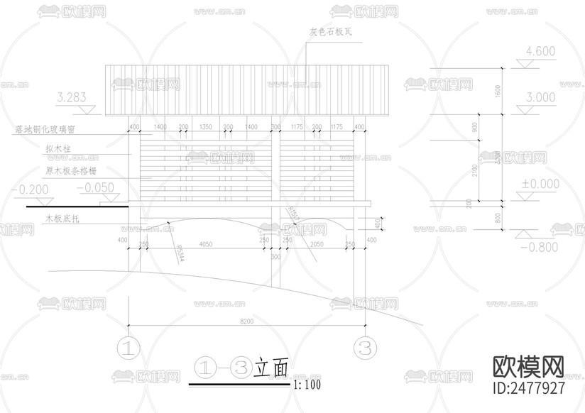 展覽館建筑CAD施工圖下載(渲染圖2)