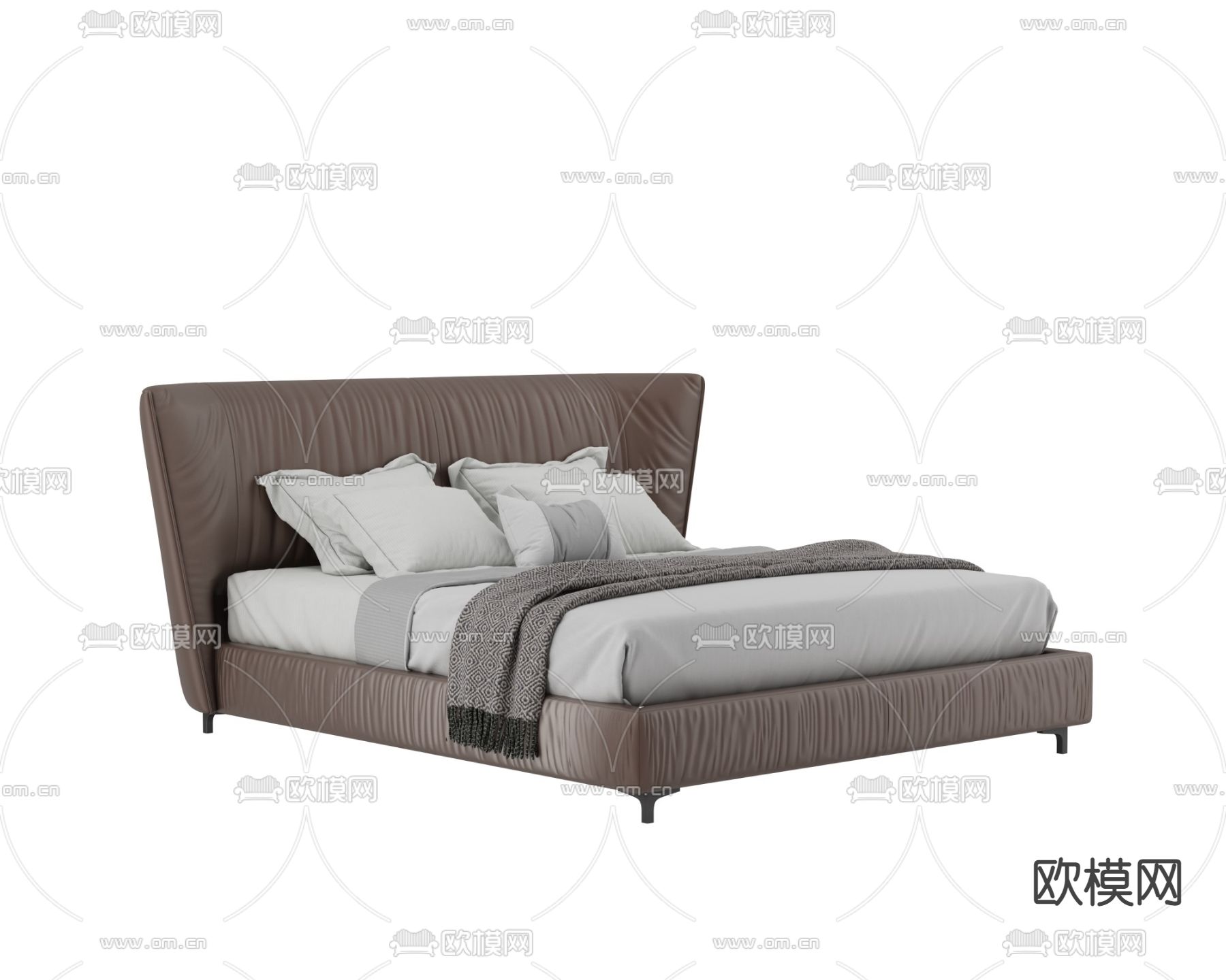轻奢双人床3d模型下载