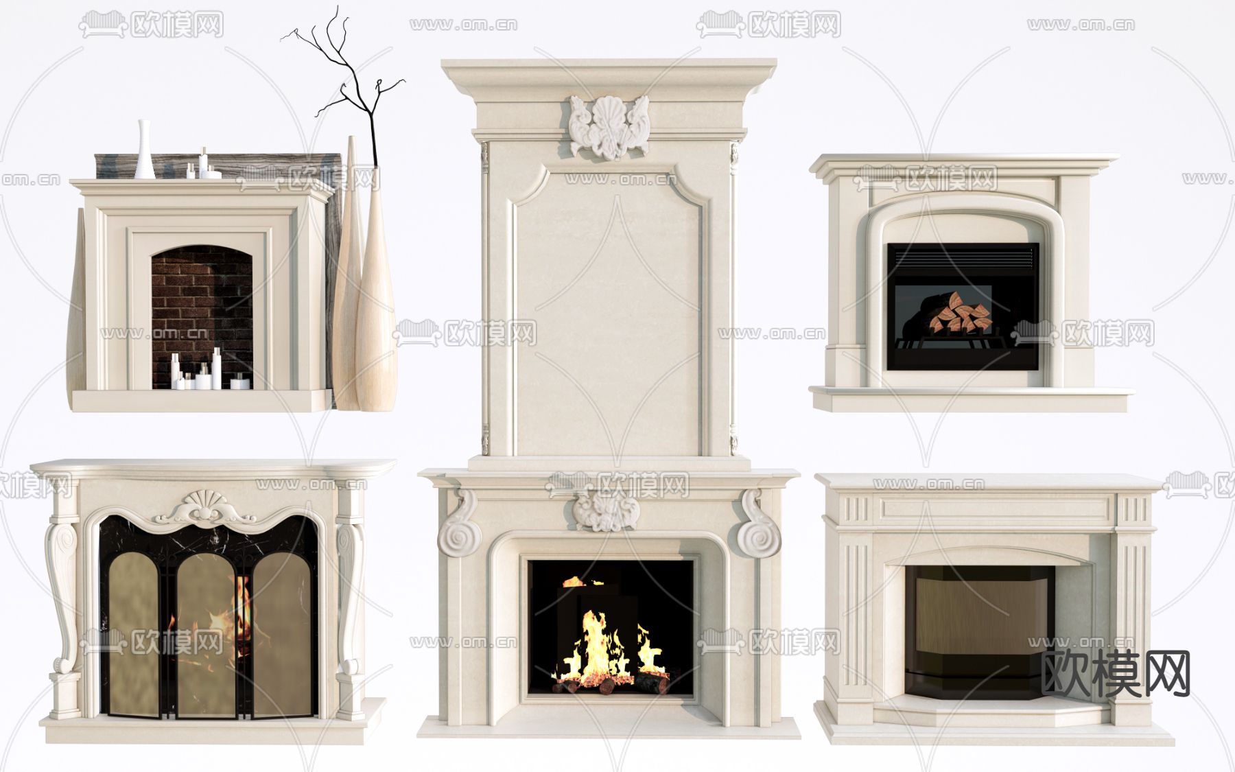 欧式壁炉 火炉su模型下载（渲染图1）