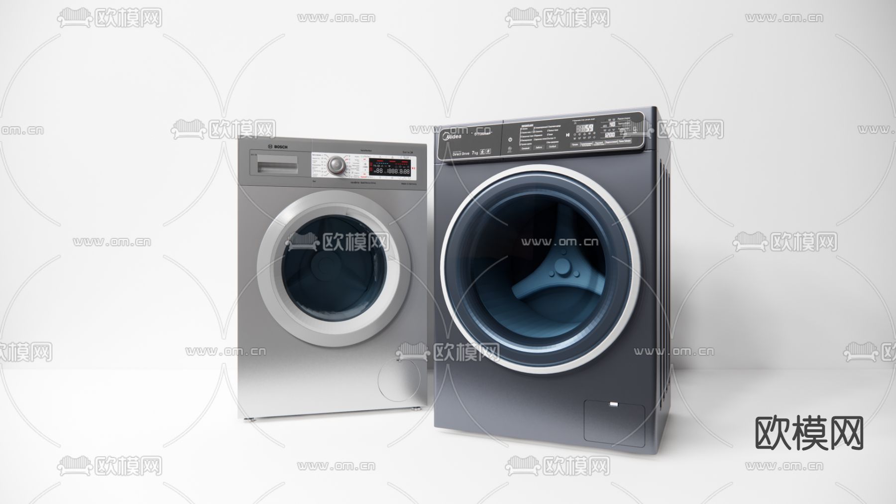 滚筒洗衣机su模型下载（渲染图1）