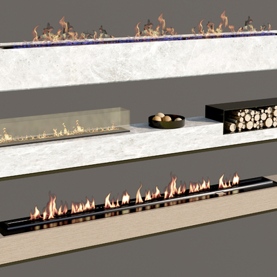  壁炉 电子壁炉su模型 