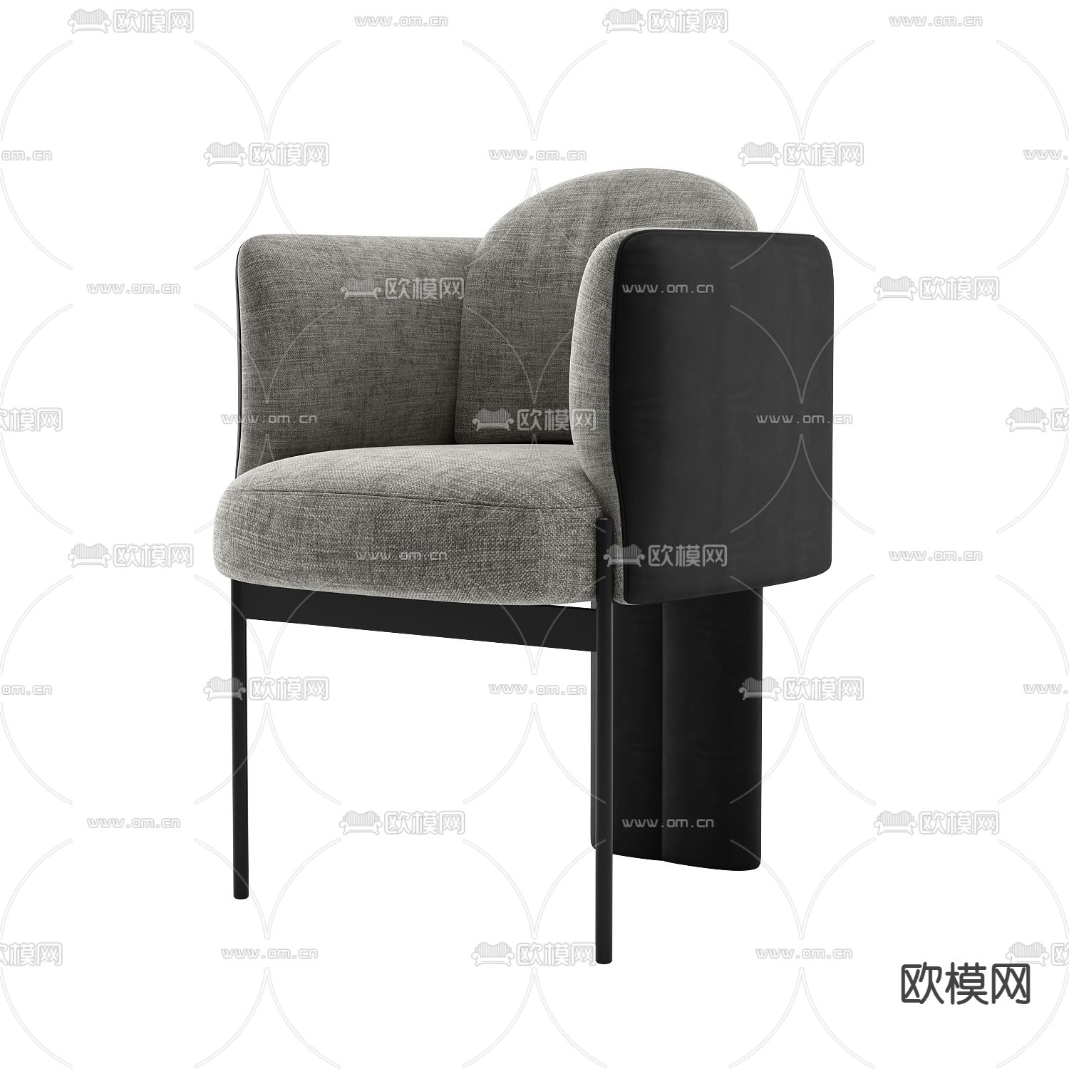 现代简约布艺休闲椅免费3d模型下载