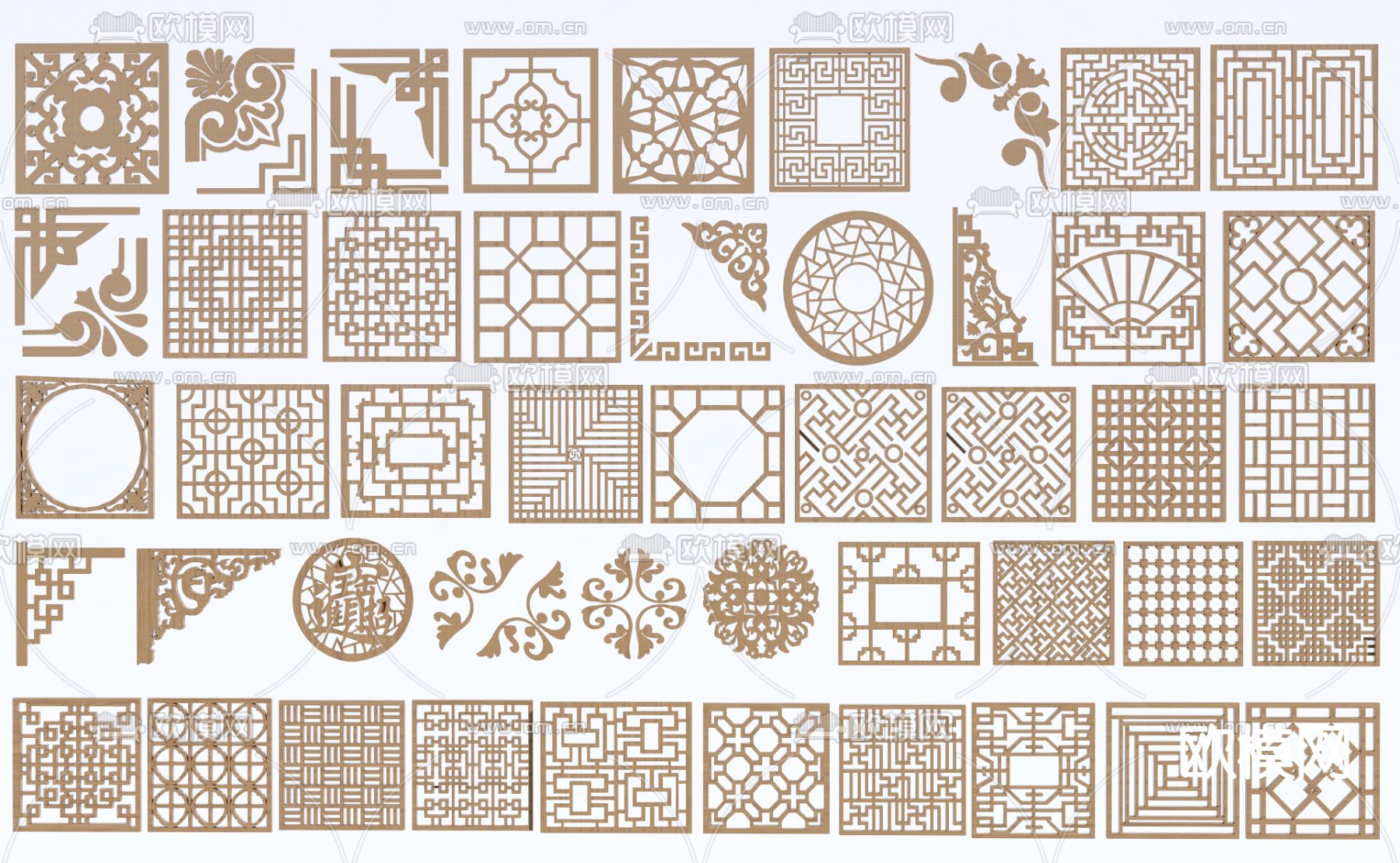 中式雕花 花窗su模型下载（渲染图1）