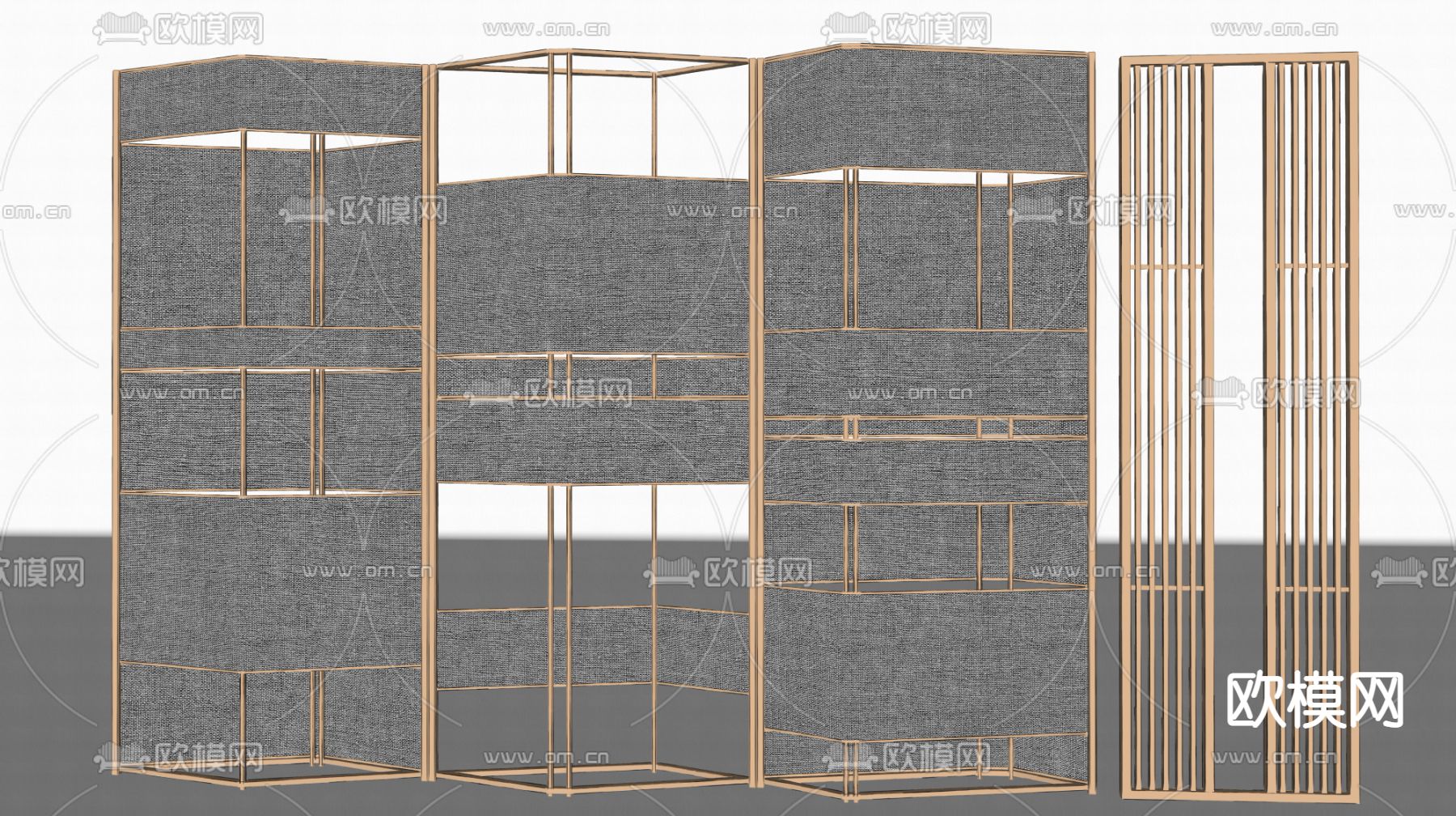 中式屏风 隔断su模型下载（渲染图2）