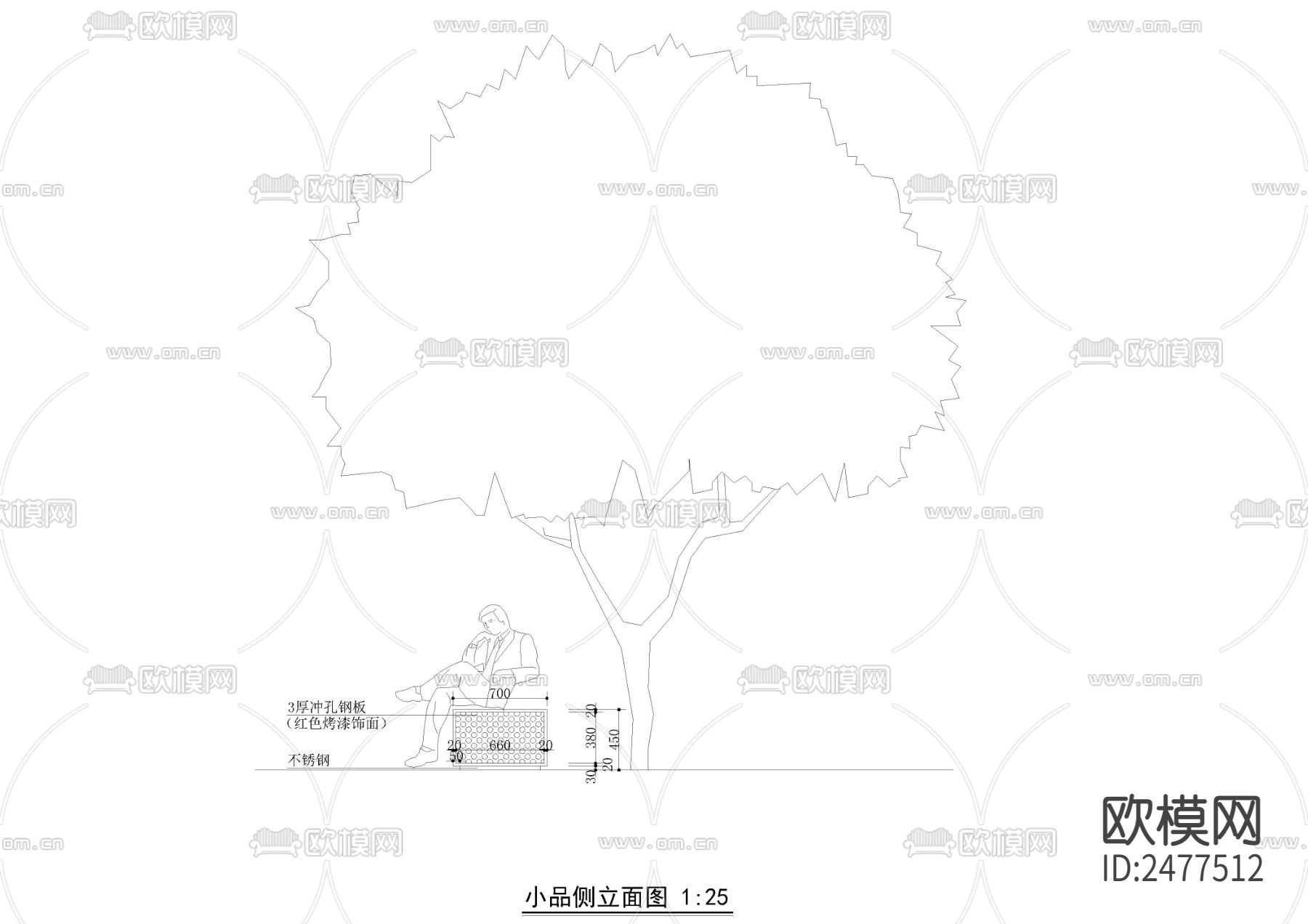 广告牌小品CAD节点大样下载（渲染图5）