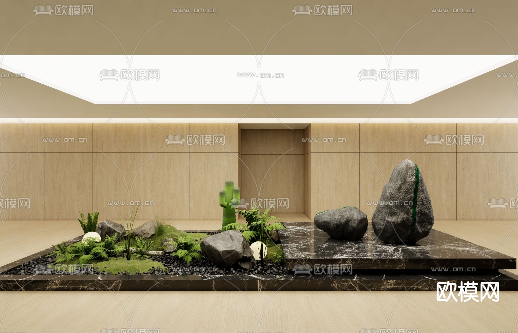 现代假山假石 庭院小品su模型下载_ID12304961_sketchup模型下载-欧模网