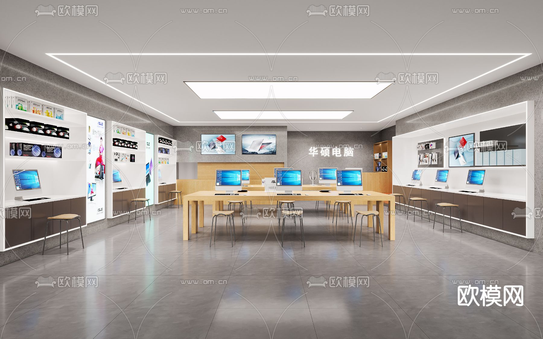 电脑专卖店 华硕电脑店3d模型下载