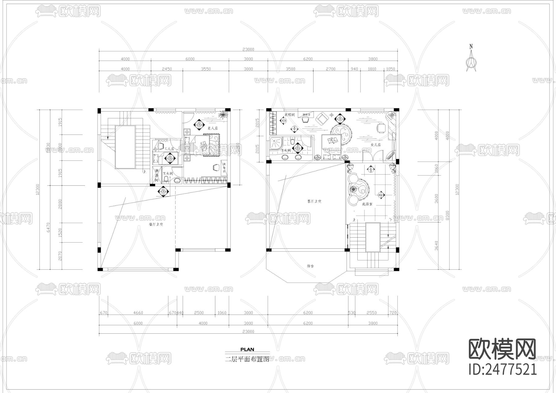 海景花园别墅CAD施工图下载（渲染图4）