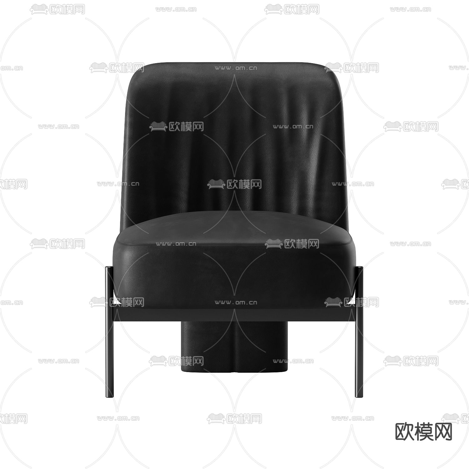 现代极简金属皮革单人沙发免费3d模型下载
