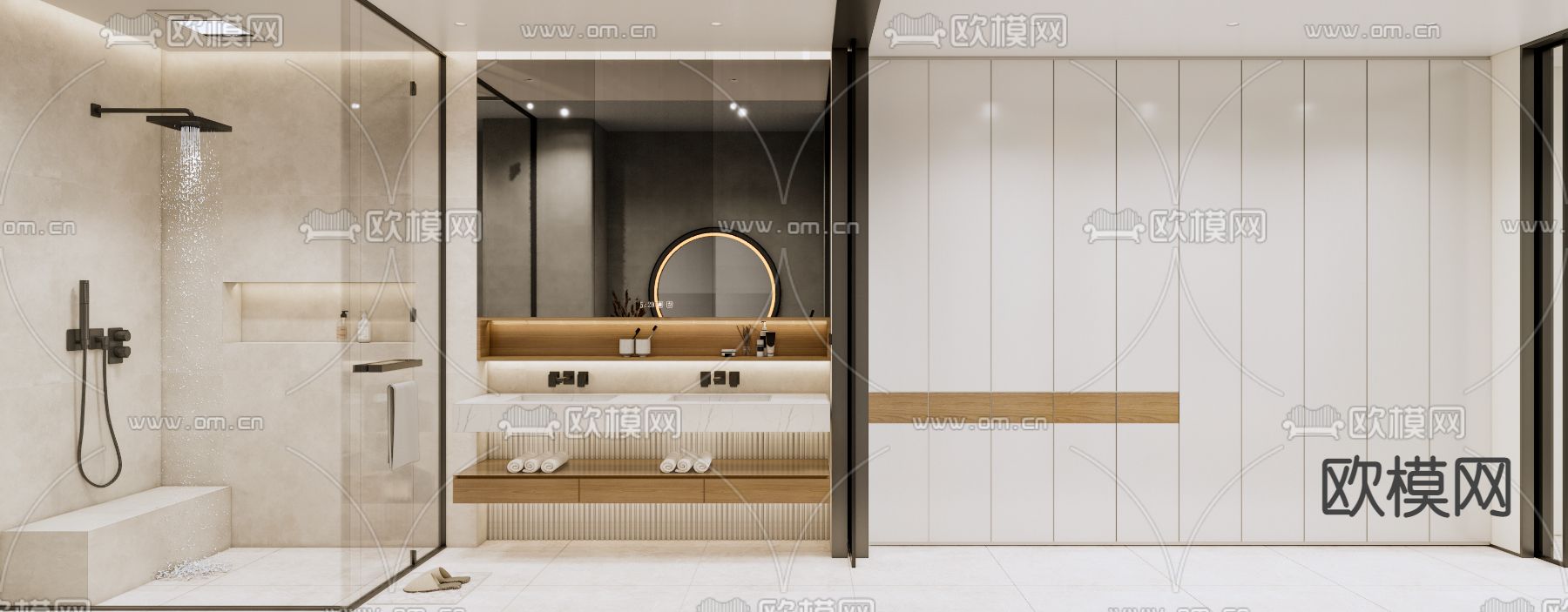 现代卫生间 浴室su模型下载（渲染图2）