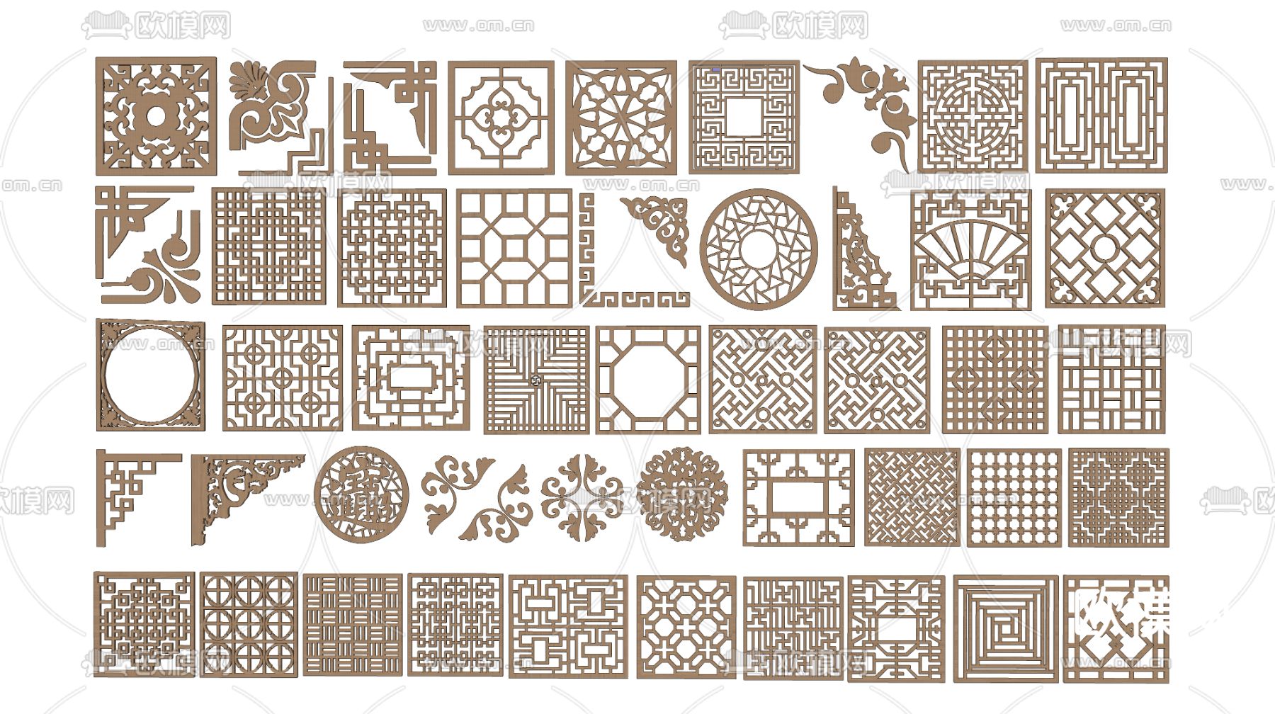 中式雕花 花窗su模型下载（渲染图3）