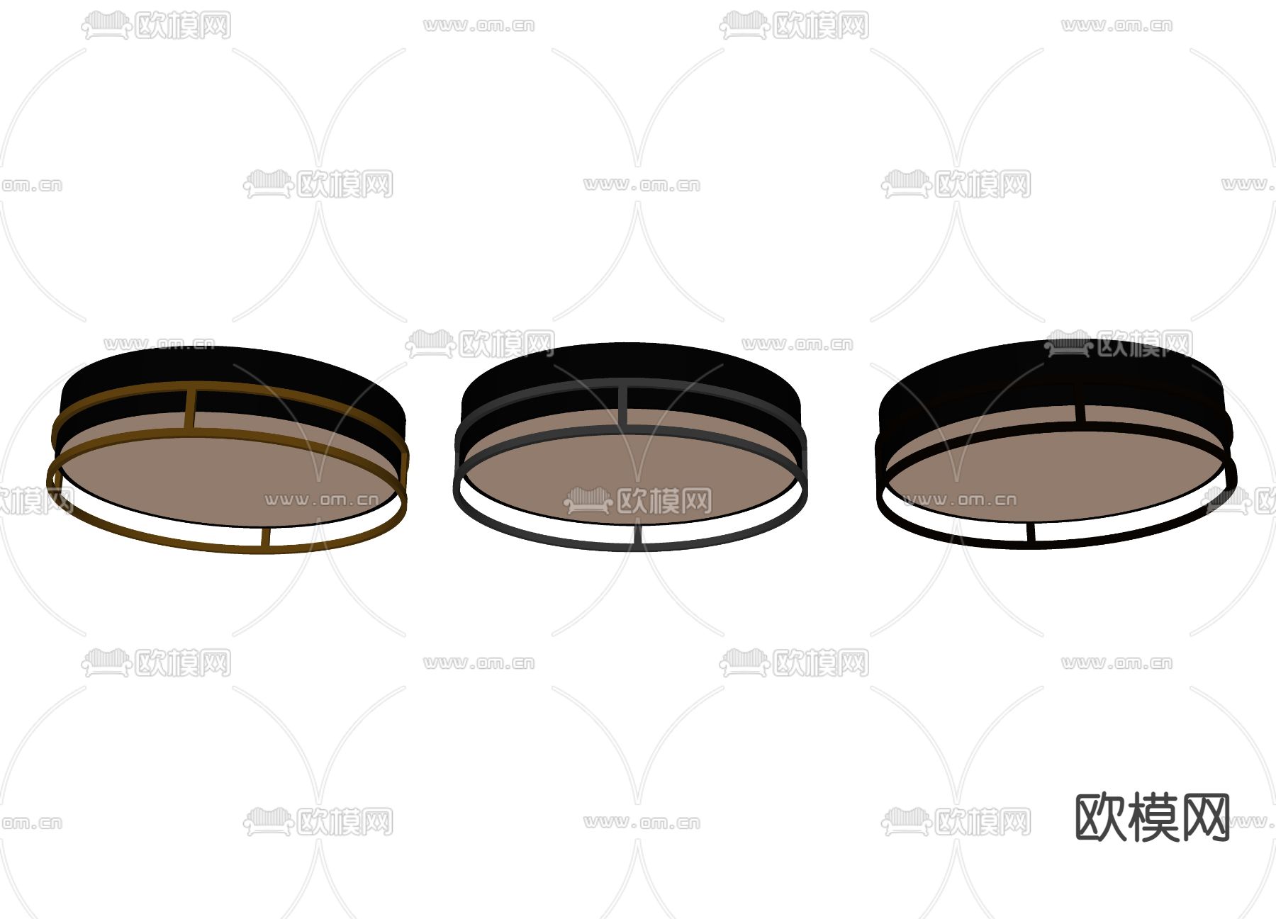 轻奢风吸顶灯su模型下载（渲染图2）