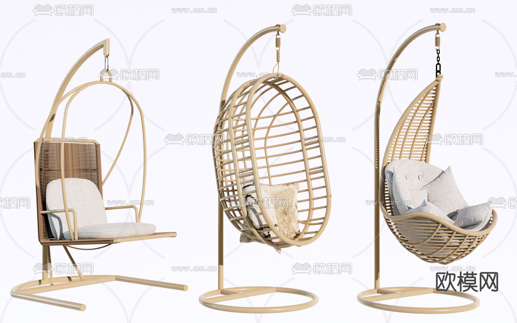 现代吊椅 秋千椅 休闲椅su模型