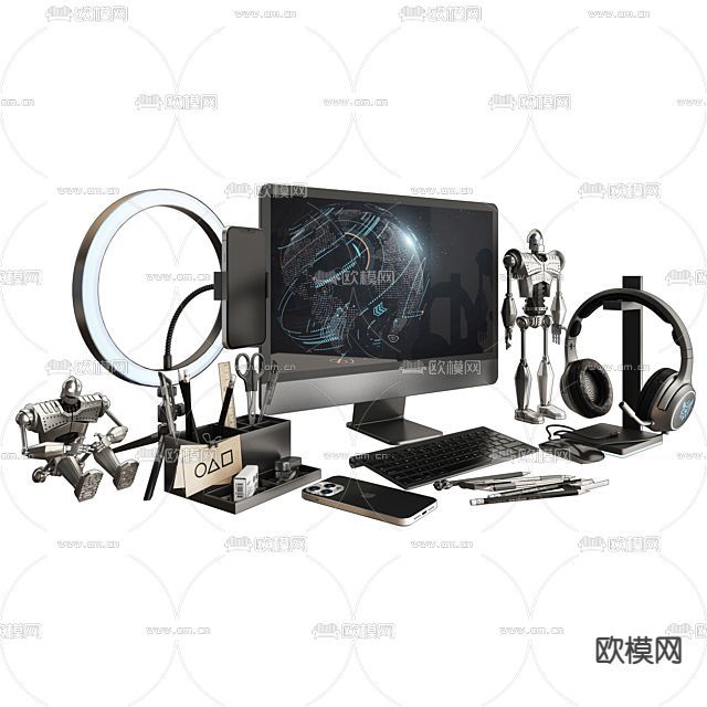 现代创意电脑外设免费3d模型下载_ID12306718_3dmax免费模型-欧模网