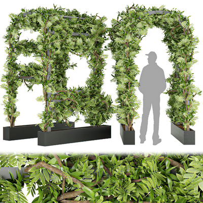  绿植藤蔓 廊架花架su模型 