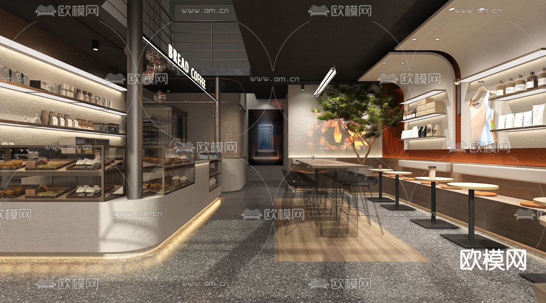 现代咖啡馆3d模型下载（渲染图4）