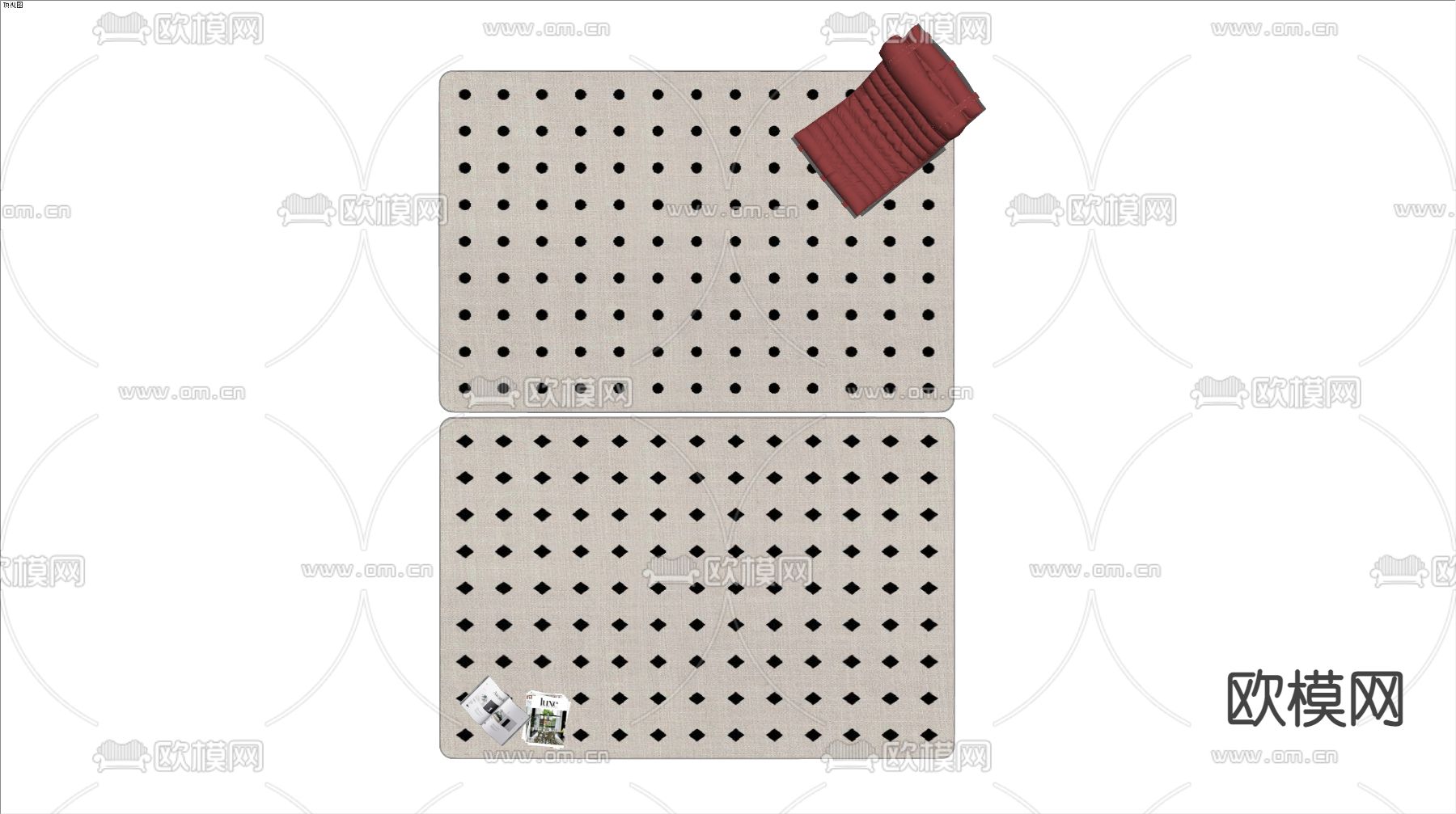 侘寂风地毯 方毯su模型下载（渲染图1）