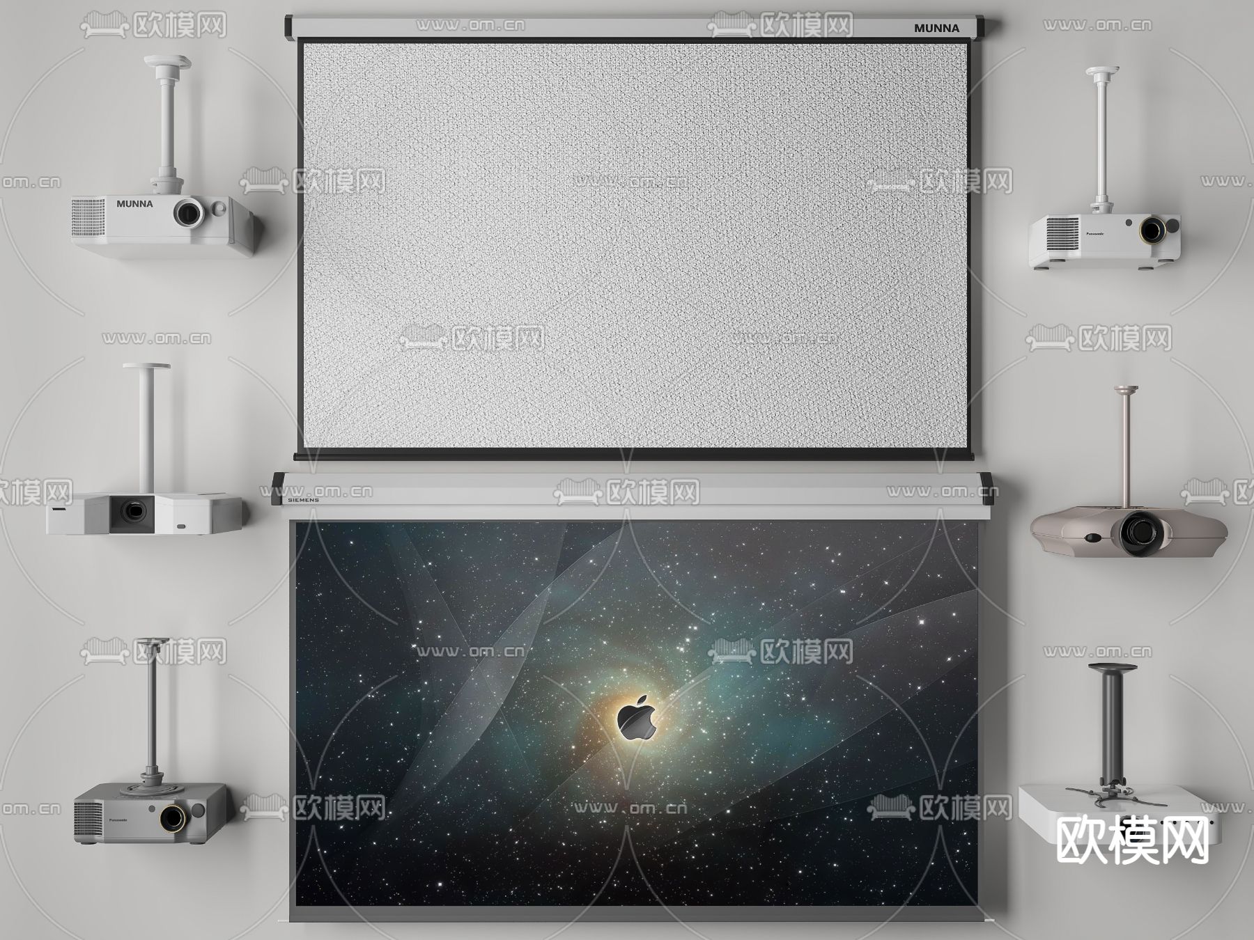 投影幕布 投影仪3d模型下载