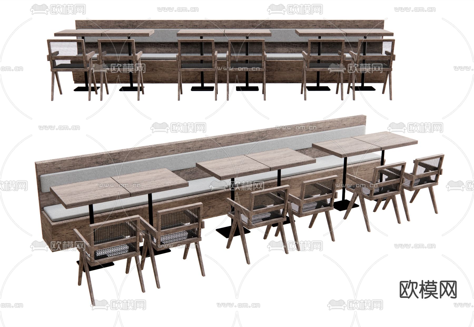 北欧卡坐沙发 餐桌椅su模型下载（渲染图1）