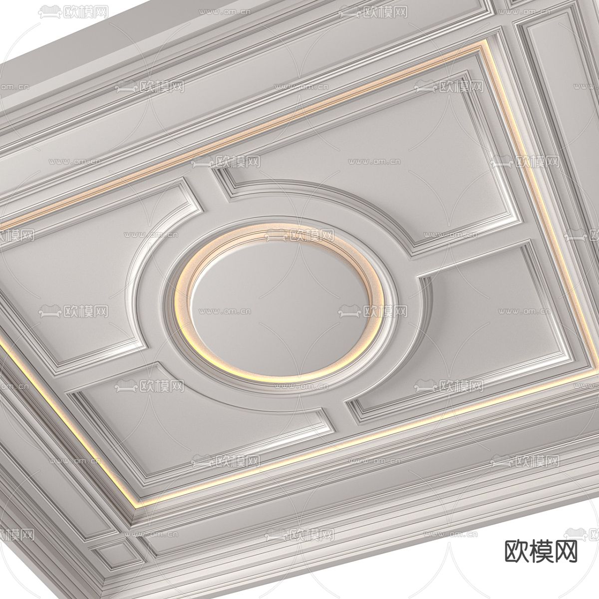 欧式天花吊顶 造型天花3d模型下载（渲染图2）