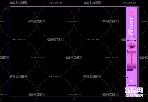 42个国外创意图框模板cad图库下载（渲染图7）