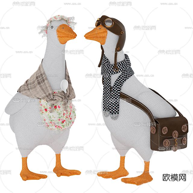 美式创意鸭子玩偶免费3d模型下载