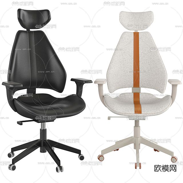 现代简约可移动办公椅免费3d模型下载