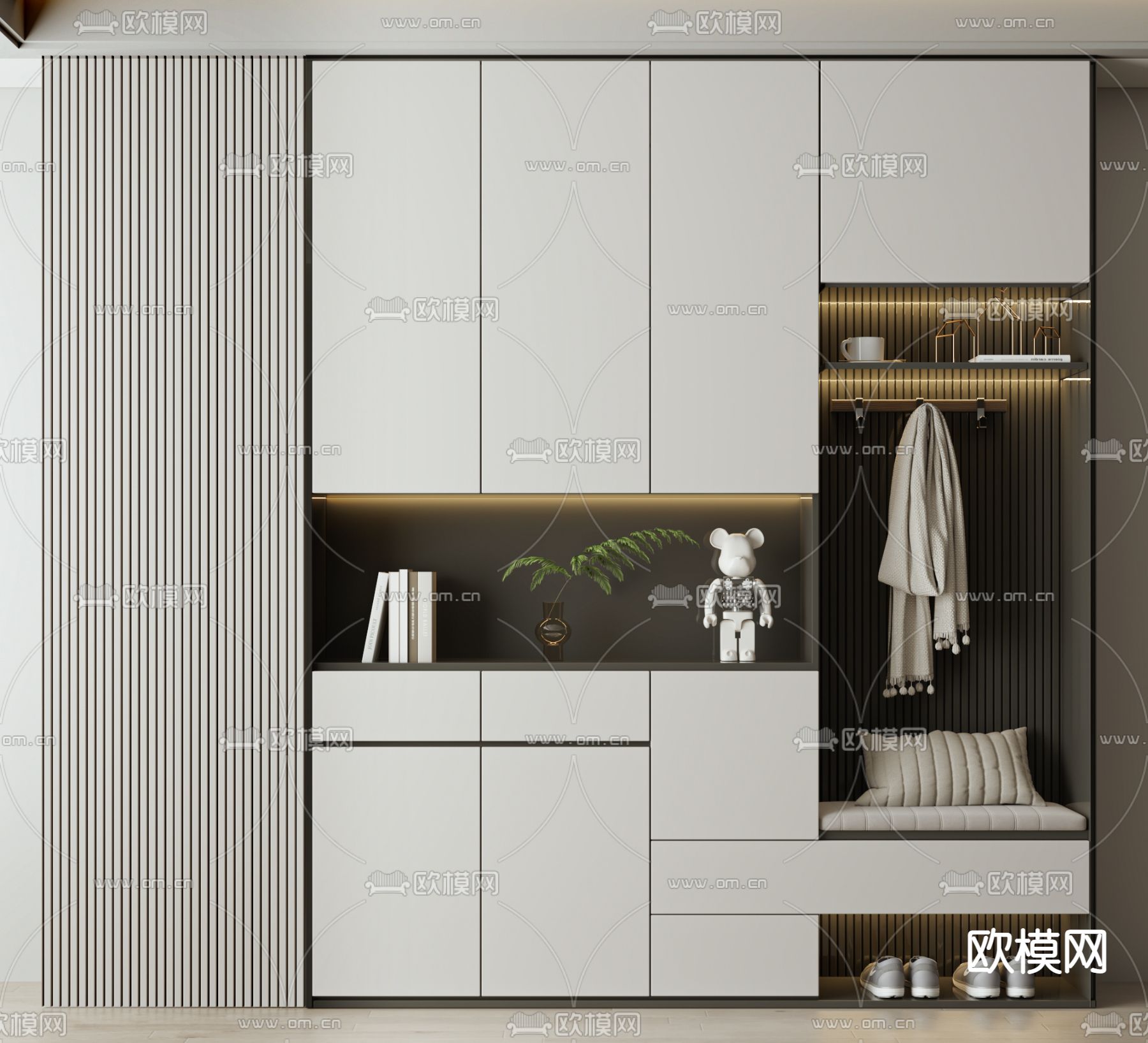 现代玄关鞋柜3d模型