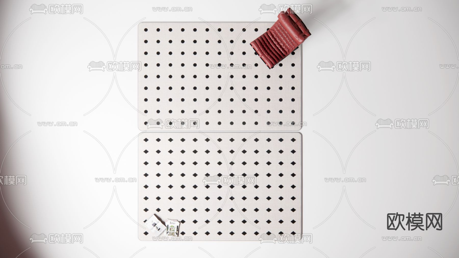 侘寂风地毯 方毯su模型下载（渲染图2）