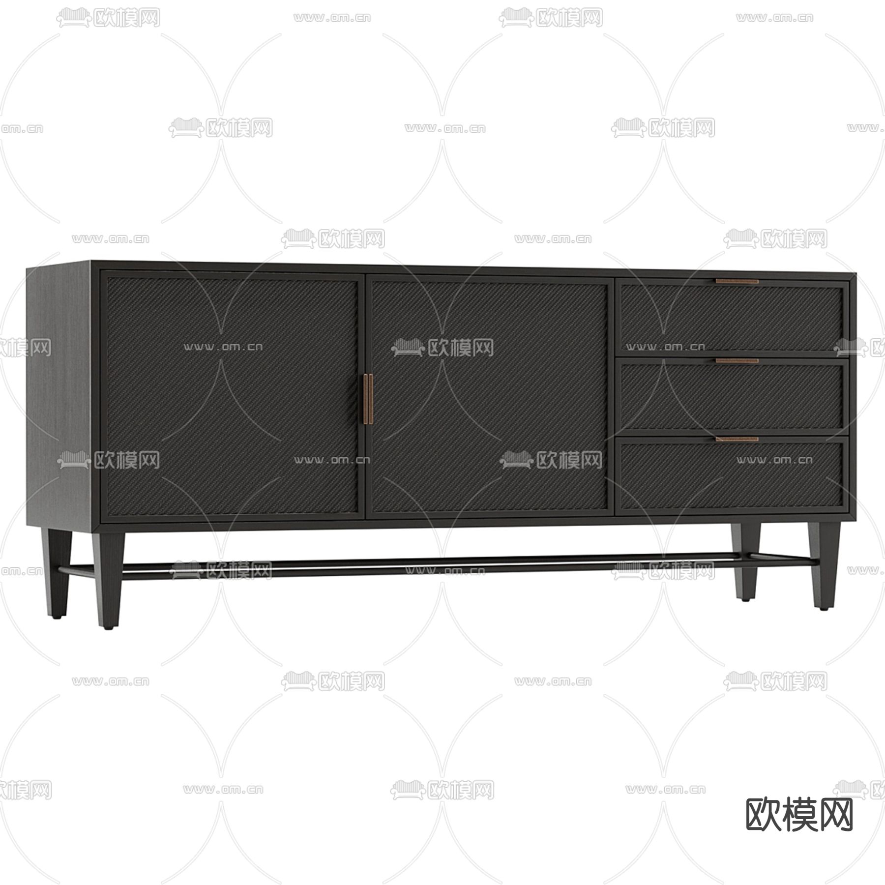 Mezzo 轻奢电视柜3d模型下载（渲染图1）